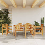 7 Piece Garden Dining Set Solid Wood Teak 3157932