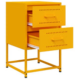 ZNTS Bedside Cabinets 2 pcs Mustard Yellow 36x39x60.5 cm Steel 846465