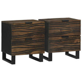 Bedside Cabinet 2 pcs Walnut 40 x 33 x 46 cm Solid Acacia wood 4018007