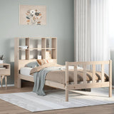 Bookcase Bed without Mattress 90x190 cm Single Solid Wood Pine 3321690