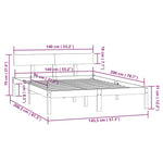 Bed Frame without Mattress Black Solid Wood 140x200 cm 810151