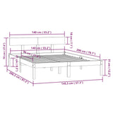 Bed Frame without Mattress Black Solid Wood 140x200 cm 810151