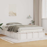 Bed Frame White 120 x 190 cm Solid Pine Wood 3385728