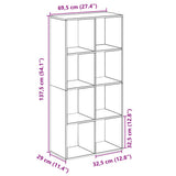 Room Divider Bookcase Sonoma Oak 69.5x29x137.5 cm Engineered Wood 858023