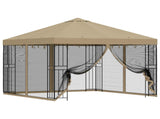 Garden Gazebo with Sidewalls 3 x 3 m Beige Polyester and Steel 900337
