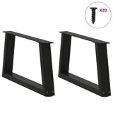 Coffee Table Legs V-Shape 2 pcs Black 50x cm Steel 4012528