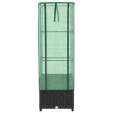 Raised Bed with Greenhouse Cover Rattan Look 40x40x139 cm 4015813