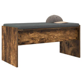 Hall Bench with Cushion Smoked Oak 83 x 38 x 40 cm 891556