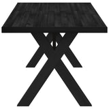 Dining Table NOAIN 160 cm Solid Pine Wood Black Rectangular 42020914
