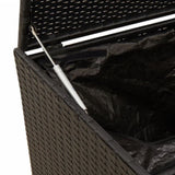 Garden Storage Box with Wheels Black 283L Poly Rattan 365316
