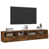 TV Wall Cabinets 2 pcs Smoked Oak 80x30x30 cm Engineered Wood 836877