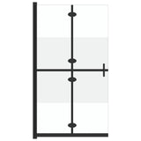 Foldable Walk-in Shower Wall Half Frosted ESG Glass 80x190 cm 151187