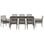Garden Dining Set 9 pcs Grey Poly rattan 3334876