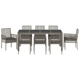 Garden Dining Set 9 pcs Grey Poly rattan 3334876