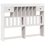 ZNTS Bookcase Bed without Mattress White 150x200 cm King Size Solid Wood Pine 3308880