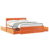 Bed Frame without Mattress Wax Brown 140x200 cm Solid Wood Pine 3282350