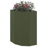Corner Planter Olive green 30 x 30 x 50 cm Steel 883678