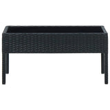 Garden Table Black 75x40x37 cm Poly Rattan 45904