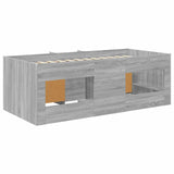 Loft Bed Frame with Cabinet 3 pcs Grey Sonoma Engineered Wood 3423387