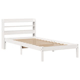 Bed Frame without Mattress White 90x190 cm Single Solid Wood Pine 3306528