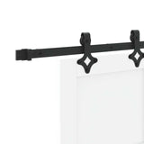 Sliding Door White and Black 83 x 202 cm Solid Pine Wood 3445506