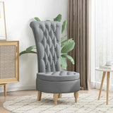Slipper Chair Light Grey 56.5 x 70 x 110 cm Fabric 42020678