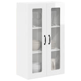Wall Glass Cabinet PORTO High Gloss White 60 x 31 x 100 cm 885529