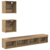 TV Wall Units with LED 5 pcs Artisan Oak Engineered Wood 3402960