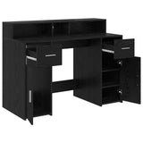 Desk with Drawer Black oak 120 x 55 x 91 cm Engineered wood 3365609