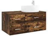 Bathroom Furniture Set 2 pcs Smoked Oak Engineered Wood 3404004