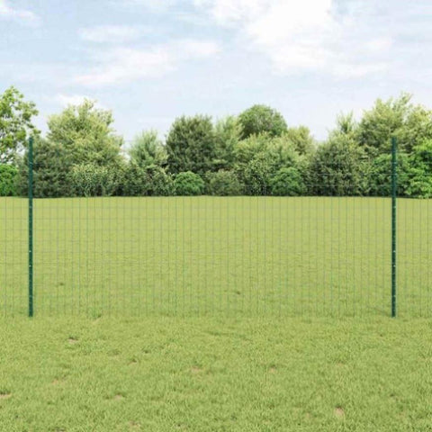 Fence with Posts Green 1.2 x 10 m Steel 3335976