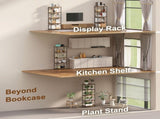 5-Tier Bookshelf, Industrial Bookcase with Metal Frame - Rustic Brown and Black T3398P423852