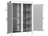 Outdoor Storage Cabinet with Removable Shelves, Garden Tool Shed with Asphalt Roof, White and Black T3398P552494