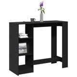 Bar Table with Shelf Black 124x46x103.5 cm Engineered Wood 854392