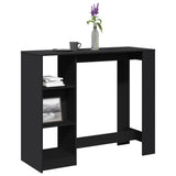 ZNTS Bar Table with Shelf Black 124x46x103.5 cm Engineered Wood 854392