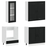 Kitchen Unit KALMAR 8 pcs Black Engineered Wood 3438382