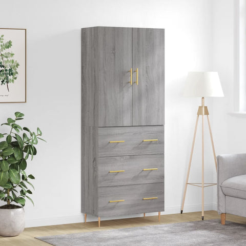 Highboard Grey Sonoma 69.5x34x180 cm Engineered Wood 3195841