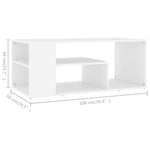 Coffee Table White 100x50x40 cm Engineered Wood 806921