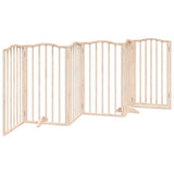 Dog Gate with Door Foldable 6 Panels 300 cm Poplar Wood 352207