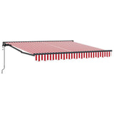 Retractable Awning Red and White 300 x 250 cm 3329996