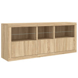 Sideboard with LED Lights Sonoma Oak 162x37x67 cm 3208997