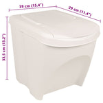 Stackable Garbage Bin Boxes 3 pcs White 75 L Polypropylene 152199