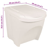 Stackable Garbage Bin Boxes 3 pcs White 75 L Polypropylene 152199
