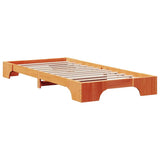 Bed Frame Wax Brown 75 x 190 cm Solid Pine Wood 872889