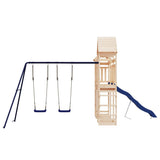 Outdoor Playset Natural Solid Pine Wood Large Durable 3156967
