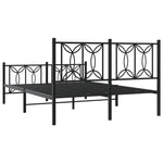 Metal Bed Frame without Mattress with Footboard Black 135x190cm 376145