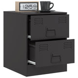 Bedside Cabinet Black 34.5x39x44 cm Steel 841619