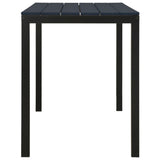 Garden Dining Set Black Steel, Wood Plastic Composites Medium 317139