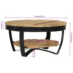 ZNTS Coffee Table Solid Rough Mango Wood 65x32 cm 244675