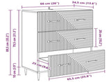 Drawer Cabinet White 66 x 34.5 x 89.5 cm Engineered Wood 894835